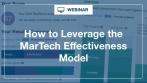 How to Leverage the MarTech Effectiveness Model